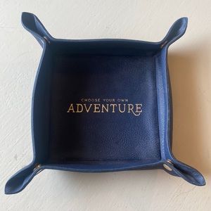 Choose Your Own Adventure Cute Navy Pleather Catchall Tray for Jewelry  or other